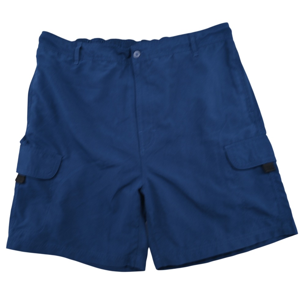 Nat Nast Swim Trunks Mens XL Navy Blue Cargo Pockets Mesh Lined Casual Resort